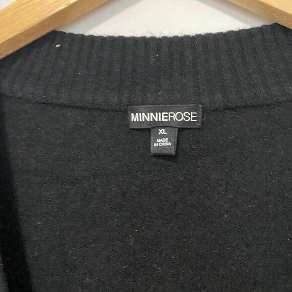 Minnie Rose Black Stripe Button Sweater Size XL - Picture 2 of 6